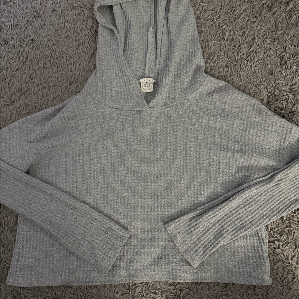 Gray Hooded Women's Sweater